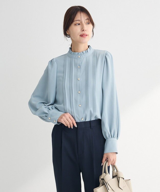 Green Parks ・ＥＬＥＮＣＡＲＥ　ＤＵＥ　ピンタックブラウス Mint