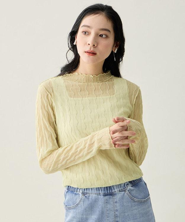 ANY L レースインナートップス イエロー