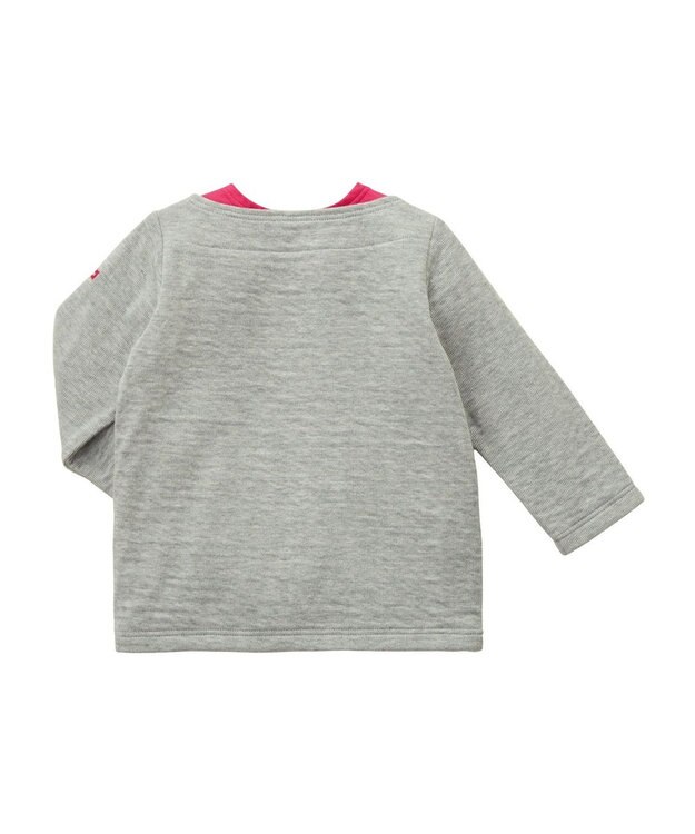 MIKI HOUSE HOT BISCUITS 【70-120cm】 接結天竺 重ね着風長袖Ｔシャツ グレー