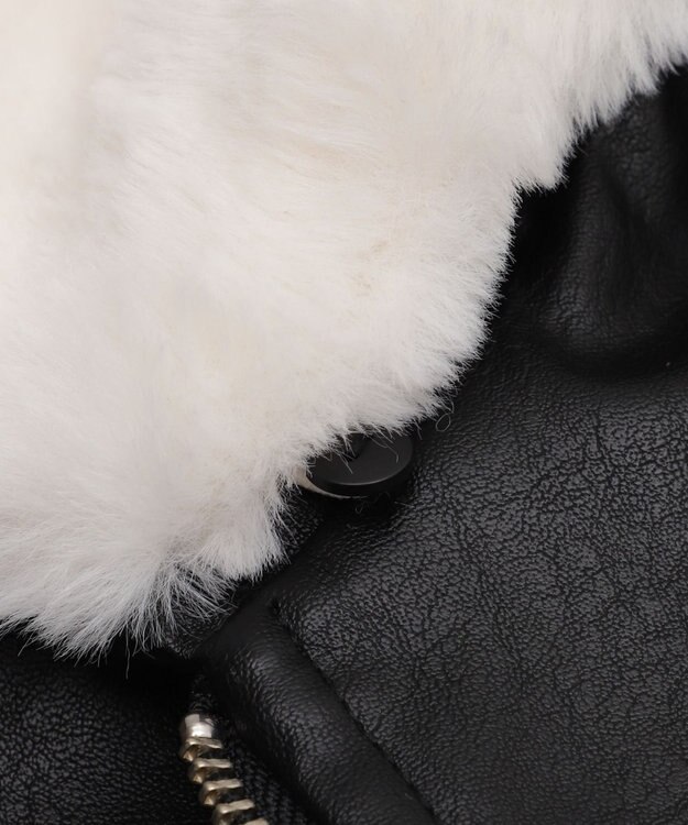 WEGO 2WAYファー襟PUジャケット ブラック