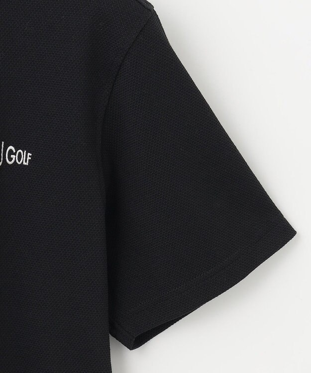 23区GOLF 【キングサイズ】ハニカムカノコ 半袖ポロシャツ ブラック系