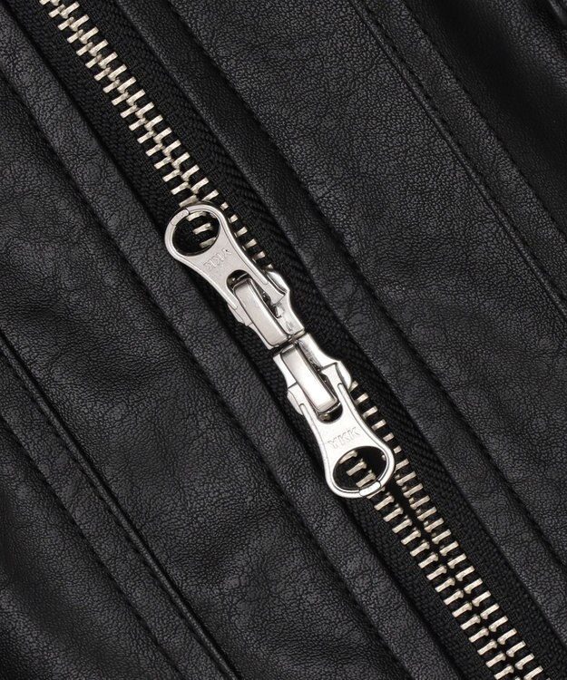 WEGO 2WAYファー襟PUジャケット ブラック