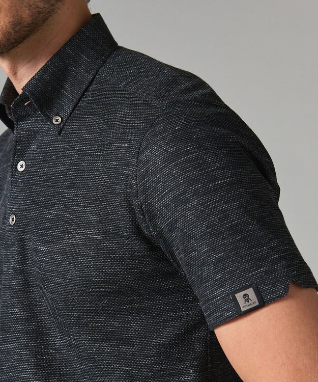 GOTAIRIKU 【麻混の清涼感】ノルマンディーリネン ボタンダウンポロシャツ(24年モデル) グレー系