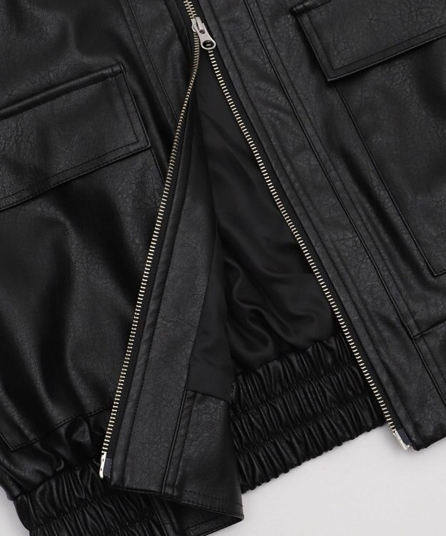 WEGO 2WAYファー襟PUジャケット ブラック