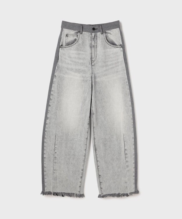 GRACE CONTINENTAL サイドラインデニムパンツ ブラック