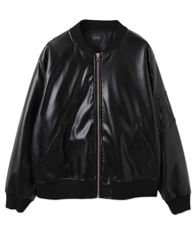 WEGO 【ユニセックス着用ITEM】エコレザーMA－1 ブラック