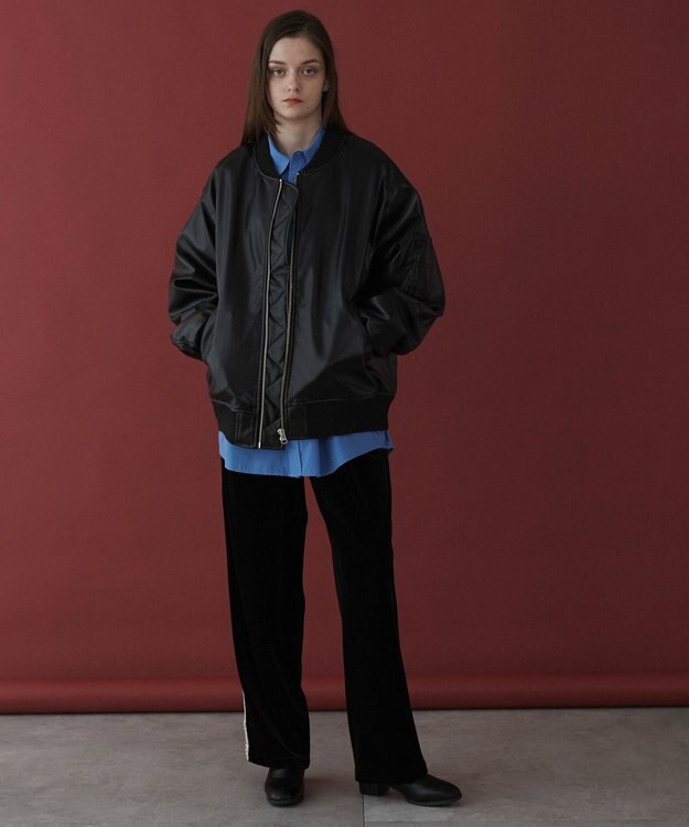 WEGO 【ユニセックス着用ITEM】エコレザーMA－1 ブラック