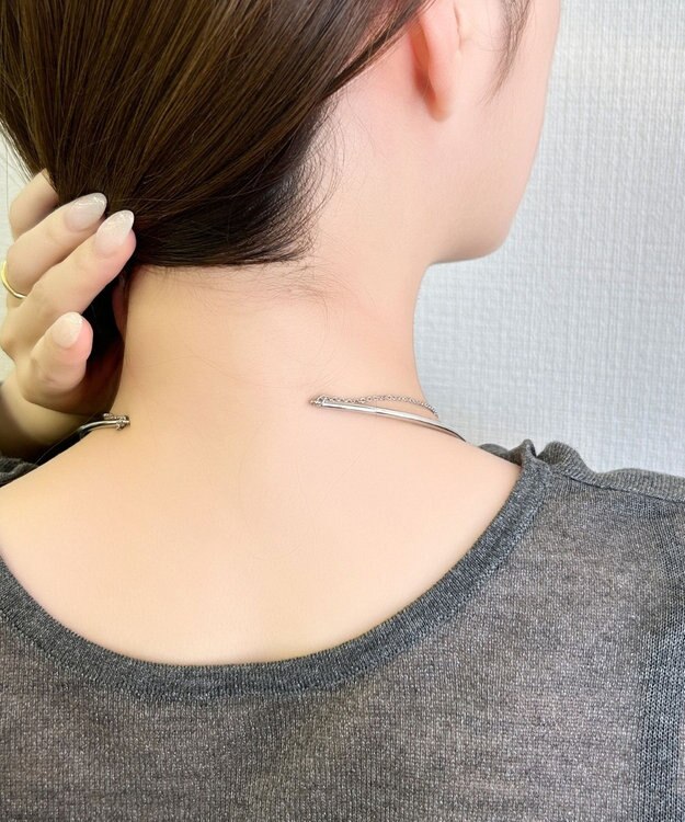 Phoebe ノットラインレイヤードチョーカー　シルバー/ネックレス/ネックカフ/36cm シルバー