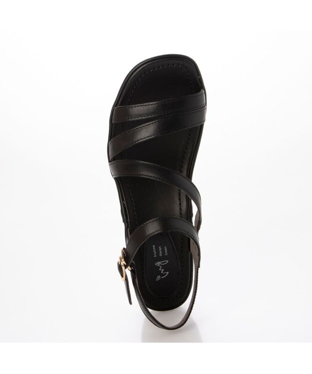 ing <ing>【サスティナブル】レザーストラップサンダル ブラック