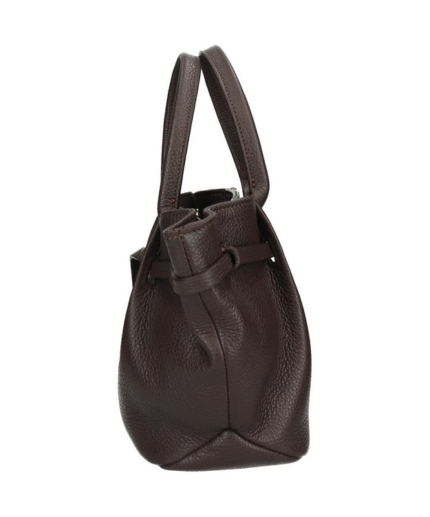 INTER-CHAUSSURES 【CHRISTIAN VILLA】レザーミディアムハンドバッグ ダークブラウン