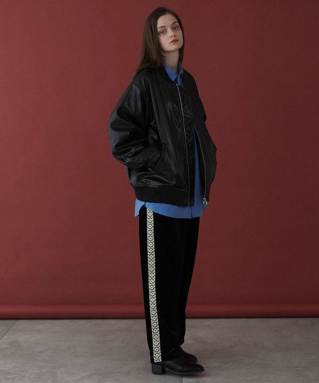 WEGO 【ユニセックス着用ITEM】エコレザーMA－1 ブラック