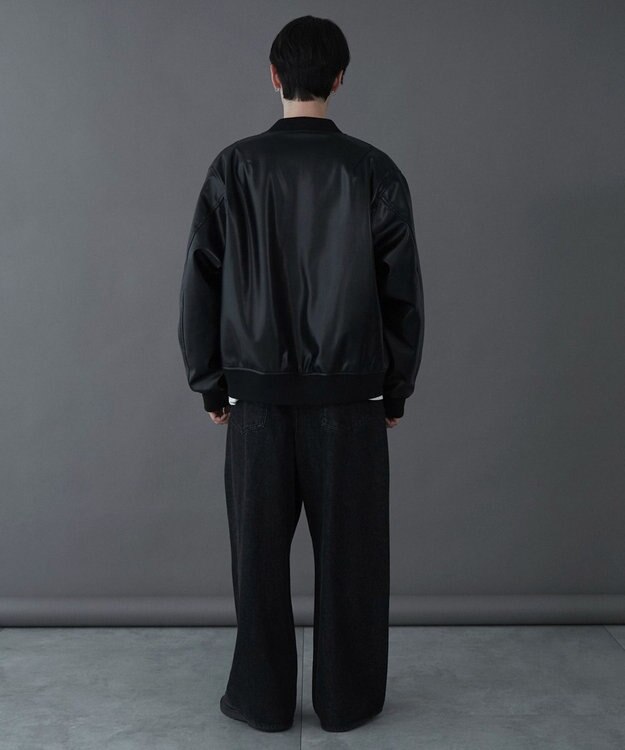 WEGO 【ユニセックス着用ITEM】エコレザーMA－1 ブラック