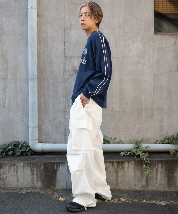 WEGO 【ユニセックス着用ITEM】ショートドロストラインプルオーバー ネイビー