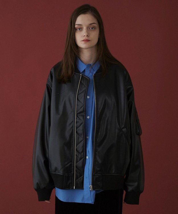 WEGO 【ユニセックス着用ITEM】エコレザーMA－1 ブラック