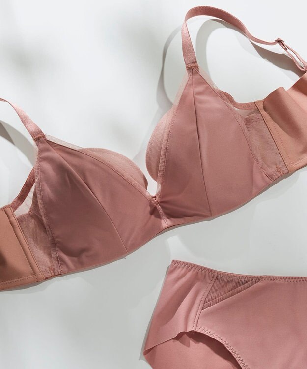 une nana cool 【脇高で背中スムージングブラジャー】さあわたし シンプル コーラル