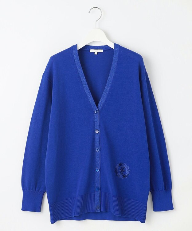 自由区 S 【カタログ掲載・洗える】エンブレムニット カーディガン ブルー