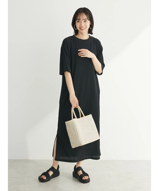 Green Parks ・ＳＵＧＡＲ　ＳＰＯＯＮ　シアープリーツワンピース Black