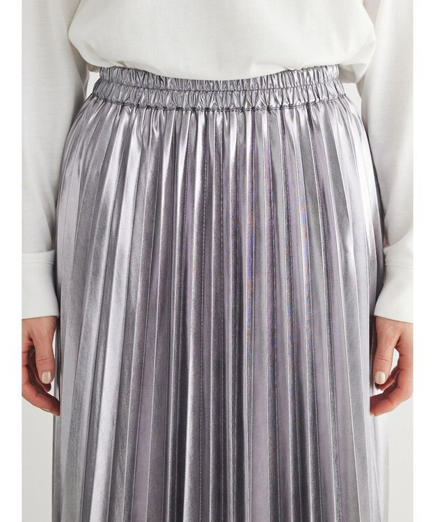 Green Parks ・ＥＬＥＮＣＡＲＥ　ＤＵＥ　メタリックプリーツスカート Silver