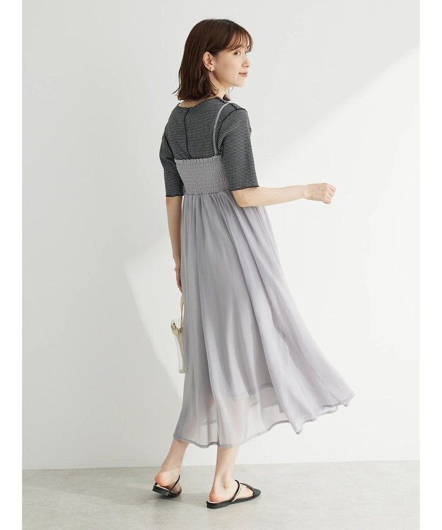 Green Parks ・ＥＬＥＮＣＡＲＥ　ＤＵＥ　ラメシフォンキャミワンピース Light Gray