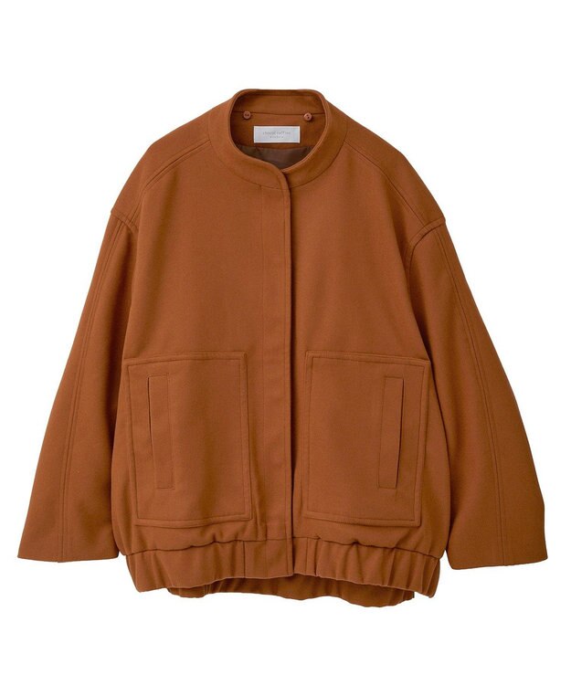 Green Parks ニットフード付きウーリーブルゾン Camel