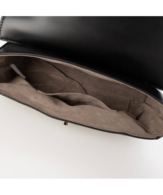 UNBILLION カシュカシュ cachecache / 横長スムース2wayショルダーバッグ ブラック