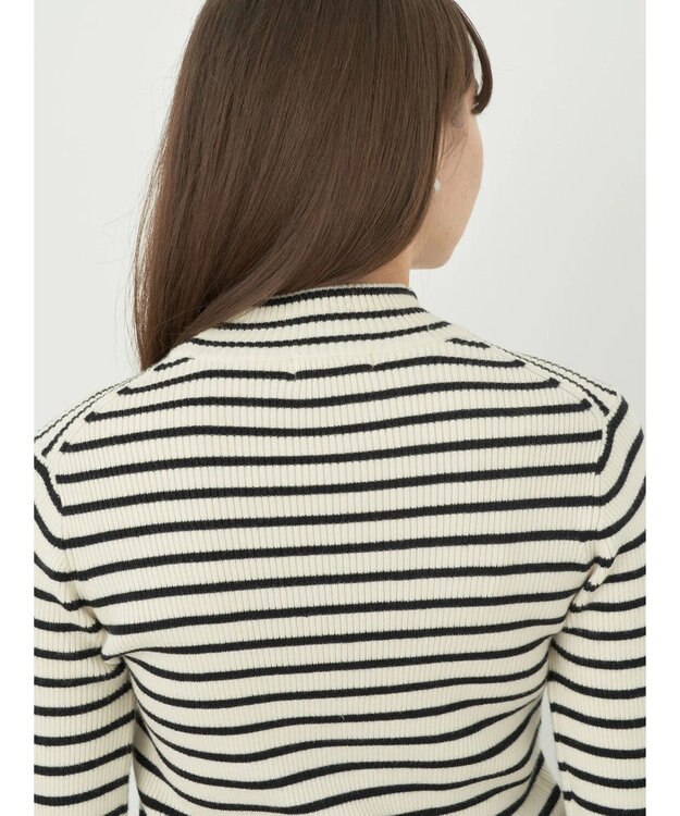 earth music&ecology やわらかタッチハイネックリブプルオーバー Off White