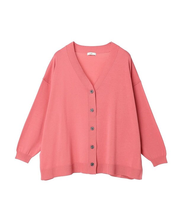 earth music&ecology Ｖネックビッグシルエットカーディガン Pink