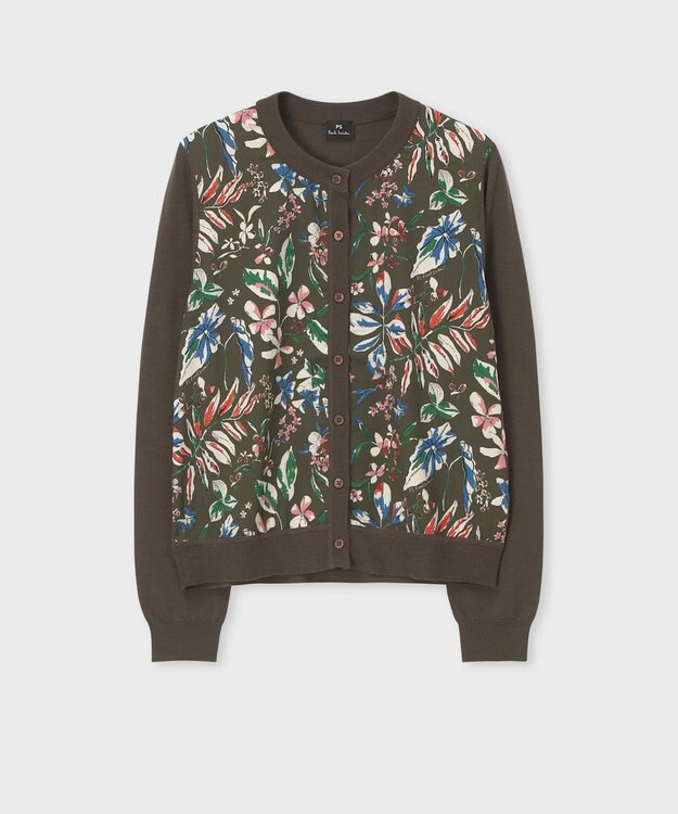 Paul Smith Number Floral コンビ カーディガン カーキ
