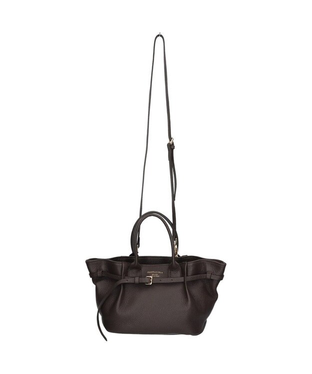 INTER-CHAUSSURES 【CHRISTIAN VILLA】レザーミディアムハンドバッグ ダークブラウン