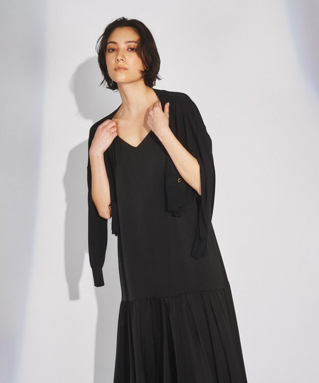 GRACE CONTINENTAL ショートルーズニットカーディガン ブラック