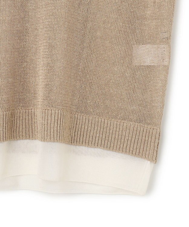 BEIGE， MORION / リネン レイヤードニット Flax×Ecru