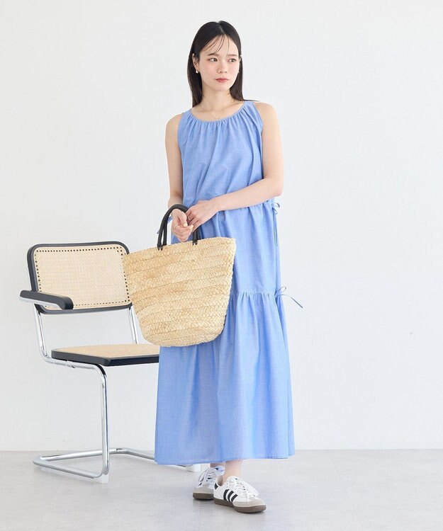 earth music&ecology ギャザーノースリーブワンピース Off White