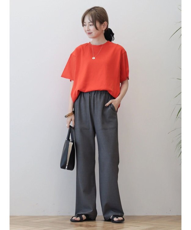 AMERICAN HOLIC 異素材ショルダー切替カットプルオーバー Red