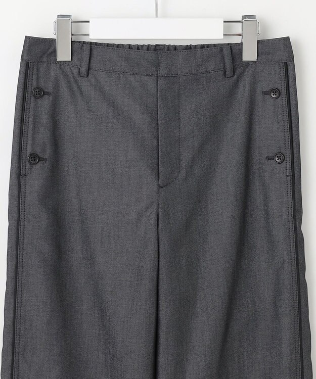 J.PRESS LADIES L 【洗える・防シワ・速乾】ツイルシャンブレー ワイド パンツ ブラックシャンブレー系