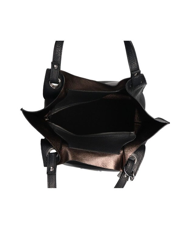 INTER-CHAUSSURES 【RIPANI】レザーハンドバッグ ブラック