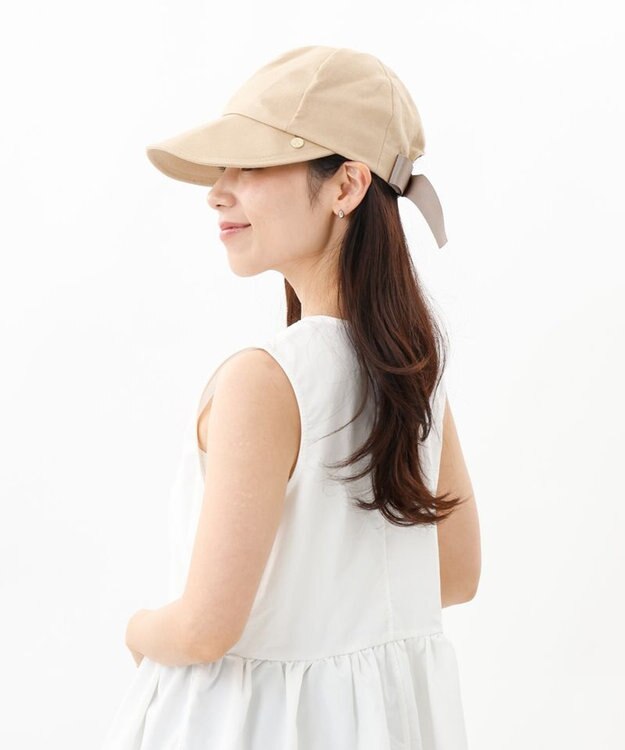 AURORA 【 LANVIN en Bleu （ランバン オン ブルー）】リネンキャスケットキャップ ベージュ