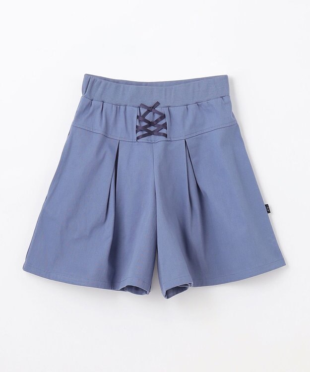 組曲 KIDS 【150-160㎝】レースアップ キュロット ダスティブルー系