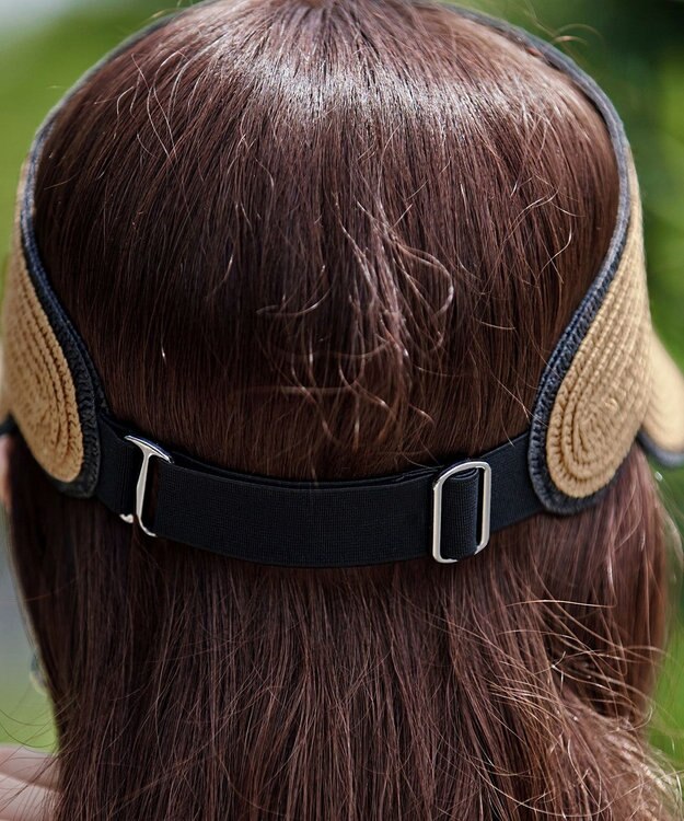 Tiaclasse 【選べる2TYPEデザイン】ストローサンバイザー & ストローキャップ ベージュB（サンバイザー）