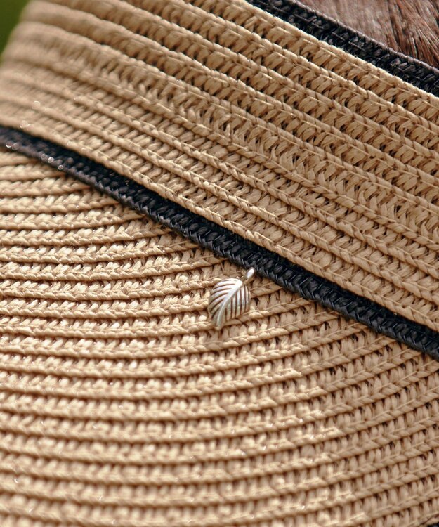 Tiaclasse 【選べる2TYPEデザイン】ストローサンバイザー & ストローキャップ ベージュB（サンバイザー）