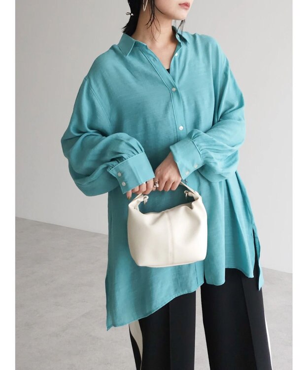 Green Parks ジャガードシアーシャツ Green