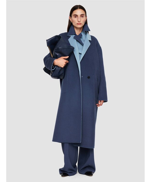 JOSEPH ダブルフェイスリバーシブル　ロングコート Faded Sky/Harbour