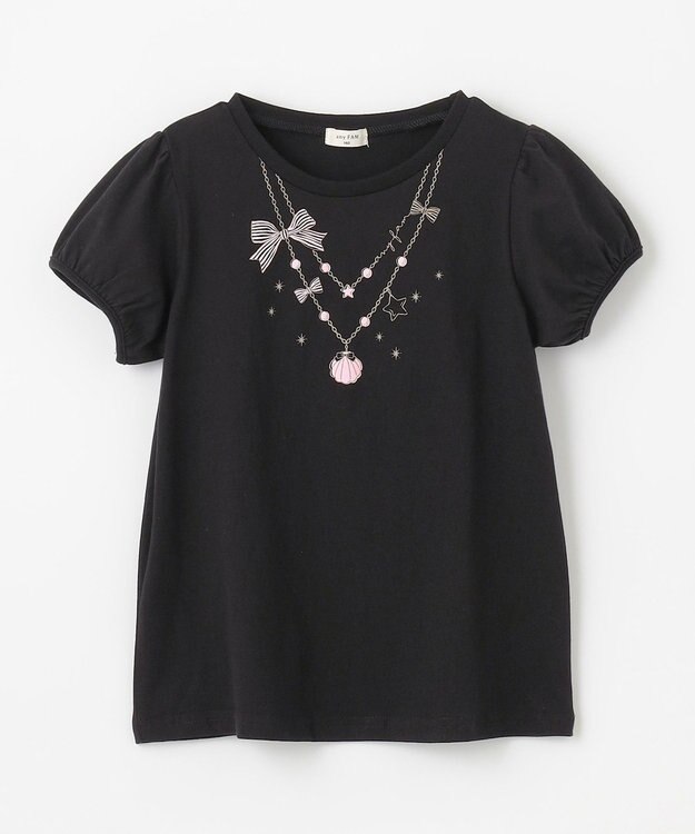 ANY KIDS 【WEB限定】7days プリント 半袖 Tシャツ ブラック×ネックレス