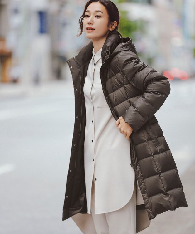 ICB L 【洗える】 ウールミルドサキソニー ロングシャツ トープ系