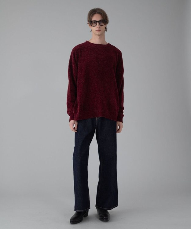 WEGO 【ユニセックス着用ITEM/MLサイズ展開】ベロアモールプルオーバー ワイン