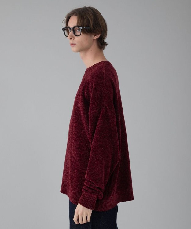 WEGO 【ユニセックス着用ITEM/MLサイズ展開】ベロアモールプルオーバー ワイン