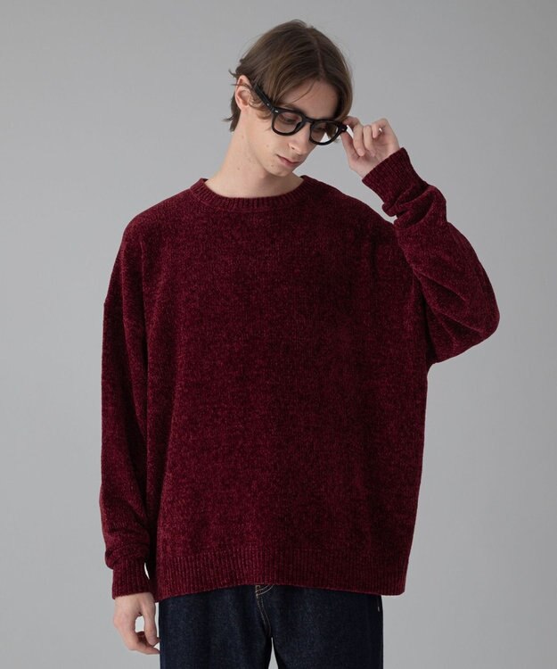 WEGO 【ユニセックス着用ITEM/MLサイズ展開】ベロアモールプルオーバー ワイン