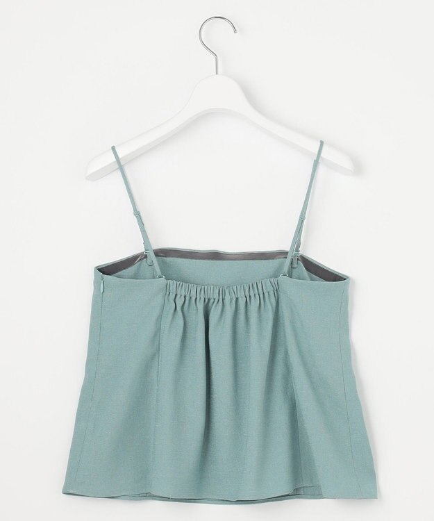 自由区 L 【セットアップ対応・接触冷感・洗える】リネンライクシンセティックキャミ ビスチェ ライトブルー