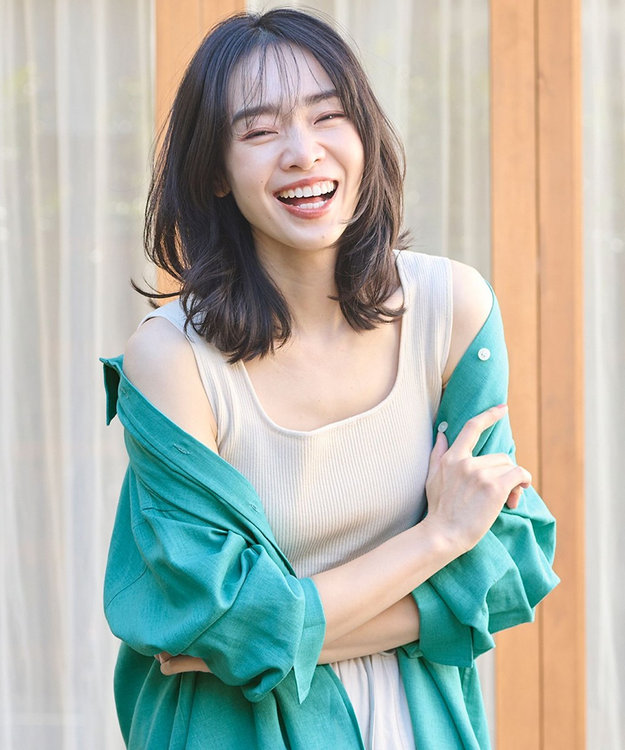 ANY 【洗濯機可能】タンクトップリブニット エクリュ