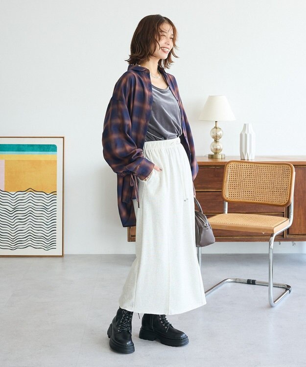 Green Parks ・ＥＬＥＮＣＡＲＥ　ＤＵＥ　チェックギャザーシャツ Navy