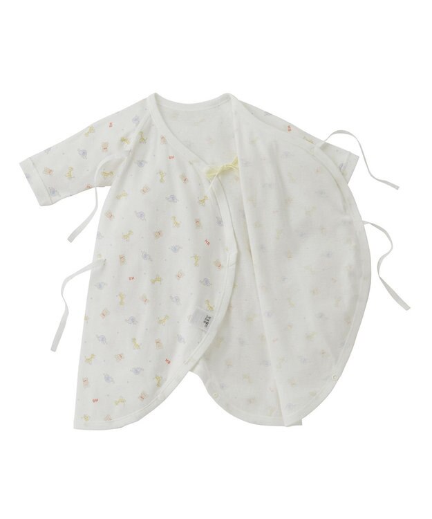 MIKI HOUSE HOT BISCUITS 【50-60cm】 フライス コンビ肌着 プリント柄 マルチカラー